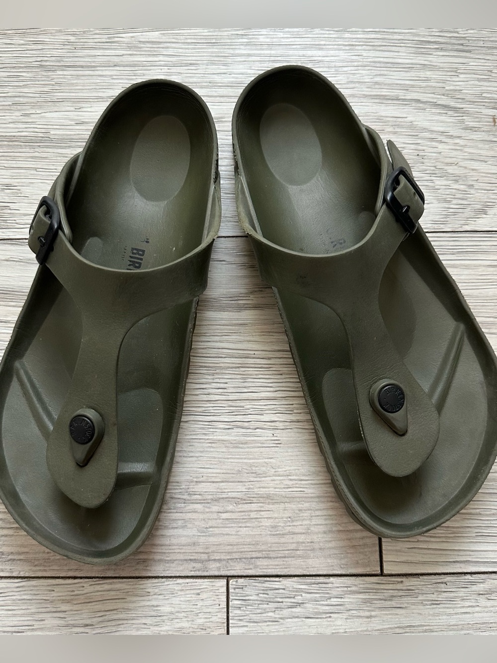 Birkenstock Arizona EVA Slide Sandals Mens 38 Open Toe Buckle Flats Olive
Gree